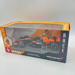 Bburago Formula 1 McLaren MCL38 F1 Miami Lando Norris 1/24 Diecast Car & Figure